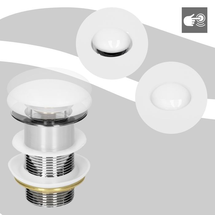 ML-Design Universal Sink and Toilet Drain Set without Overflow, Drain Plug Valve with Seals, Pop-Up Steel