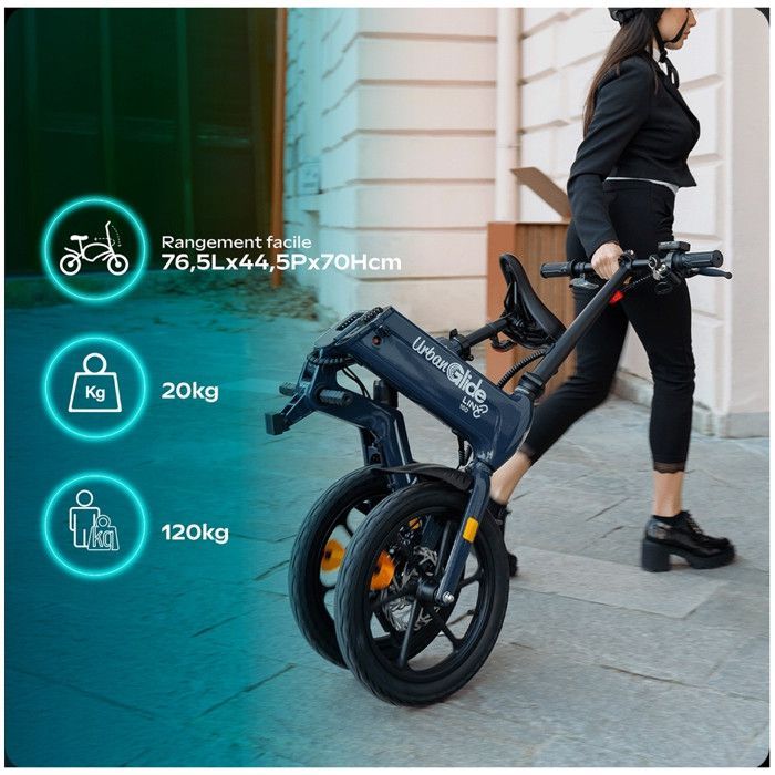 Draisienne Électrique Adulte LINX 160 – Moteur 1100W - Autonomie Jusqu'a 40 km - Pneu 16