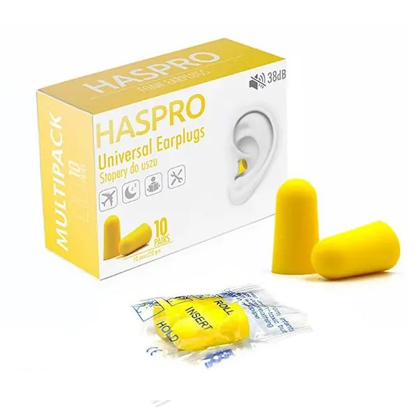 Haspro Multi, Stopery do uszu piankowe, Kolor żółty