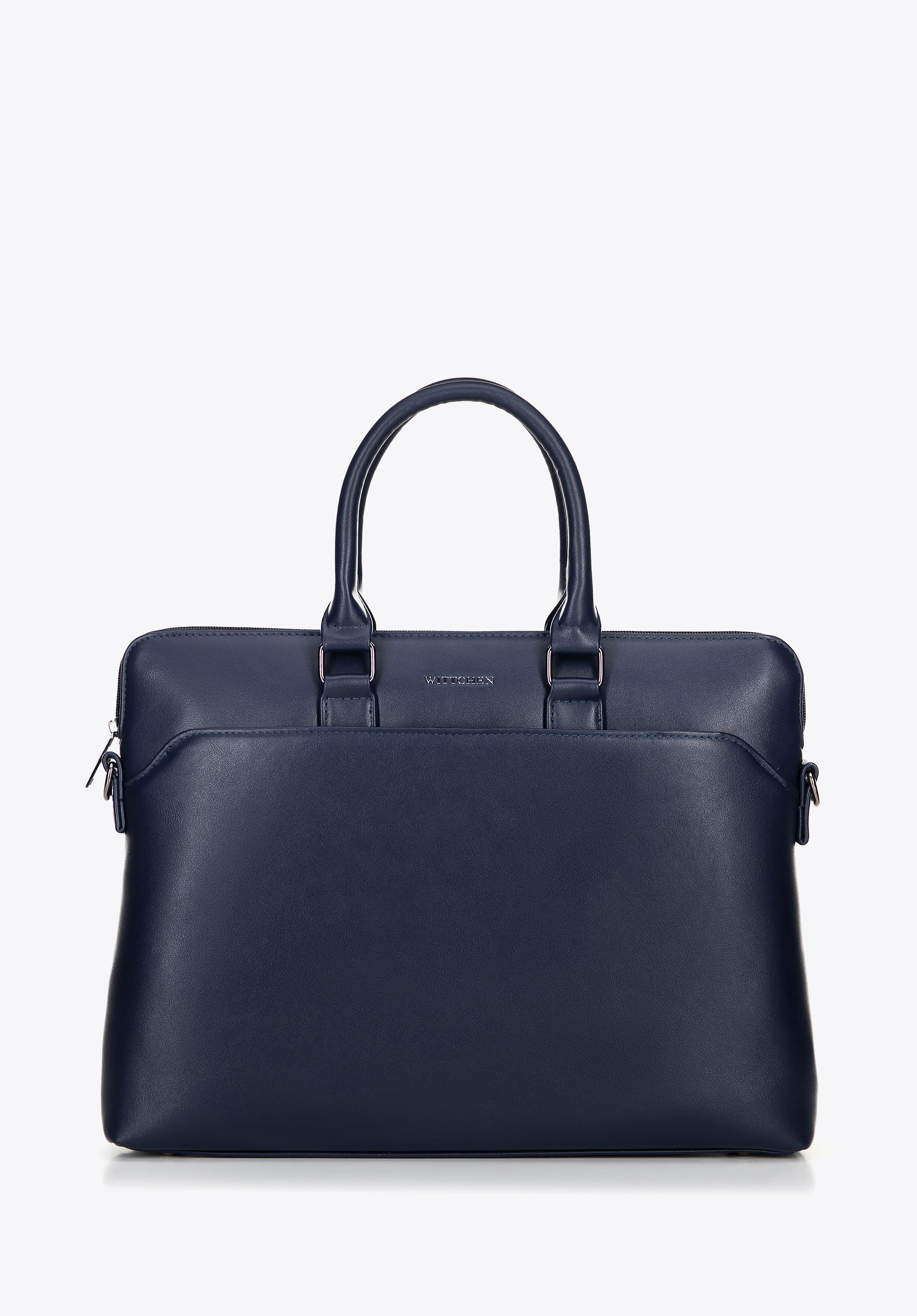Torba na laptopa 16” z imitacji skóry granatowa