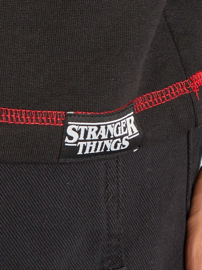 Moletom 2 em 1 'Stranger Things' e camiseta - PRETO