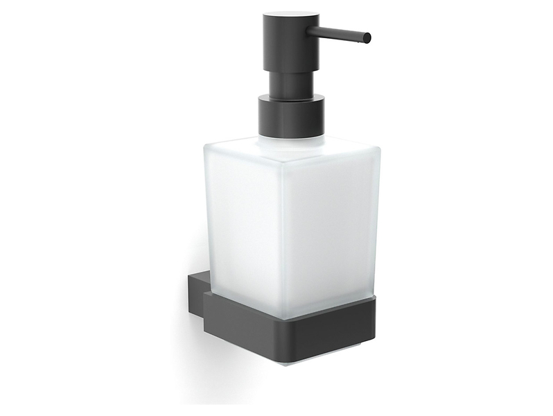 Dozownik do mydła wiszący szklany Now black 150 ml biało-czarny