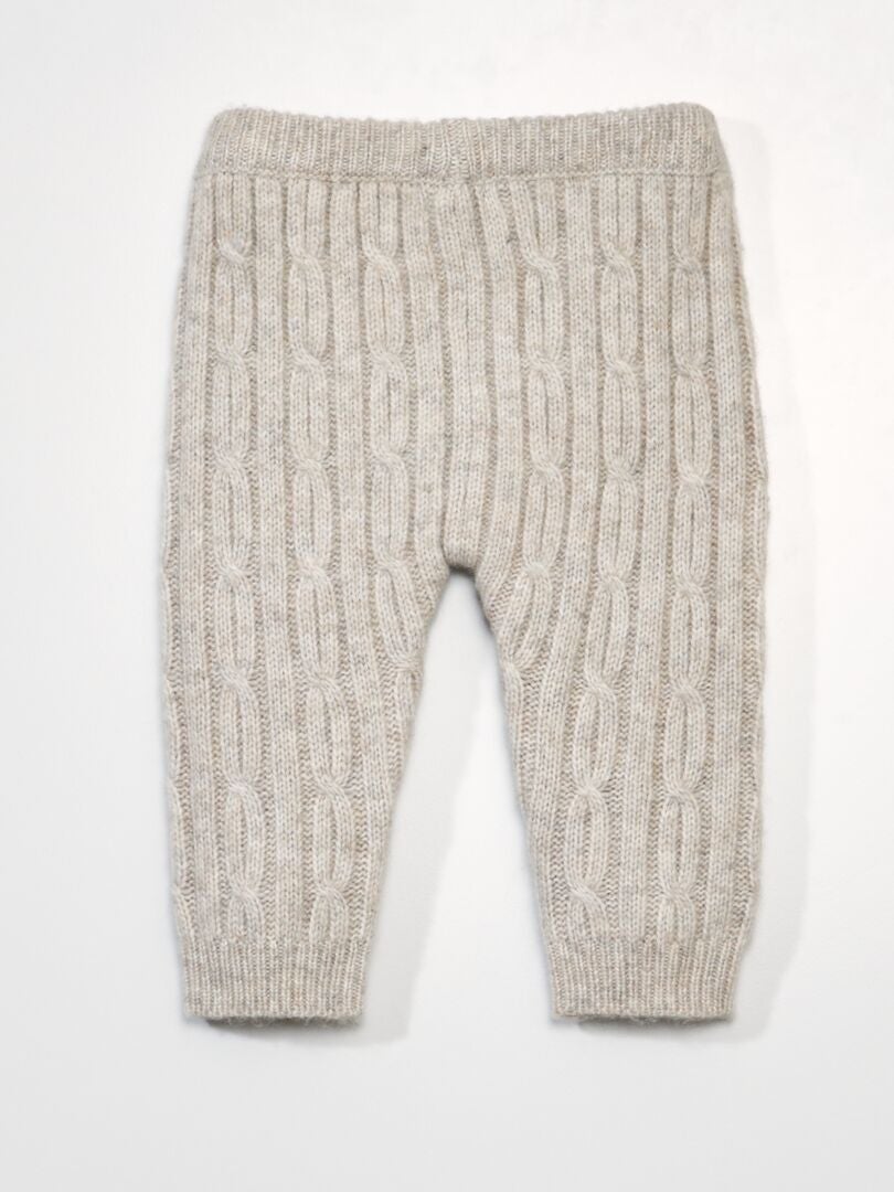 Grof gebreide broek - BEIGE