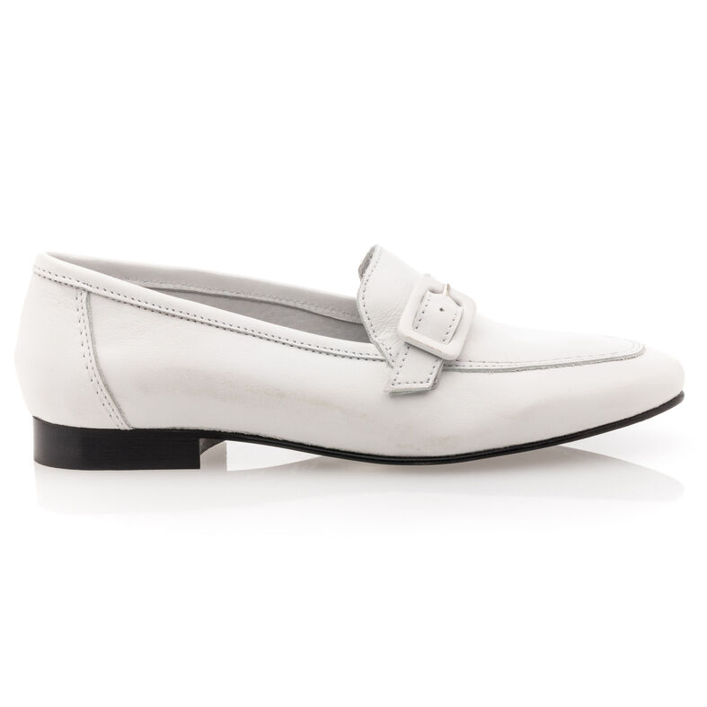 Weiße Damen-Loafer/Bootsschuhe