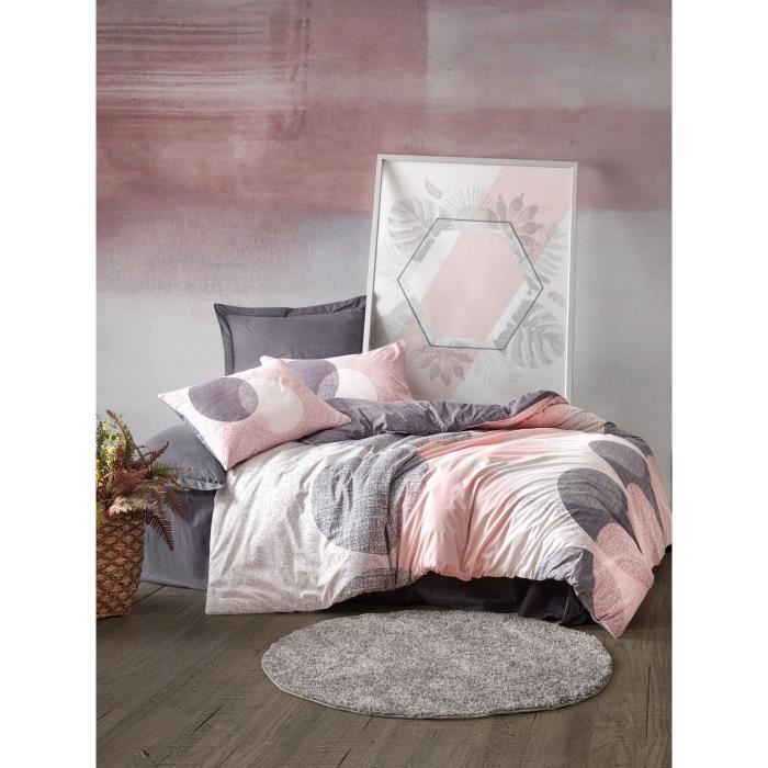 Juego de ropa de cama: 1 funda nórdica de 220 x 240 cm + 2 fundas de almohada de 60 x 60 cm - 100 % algodón reforzado - Gris