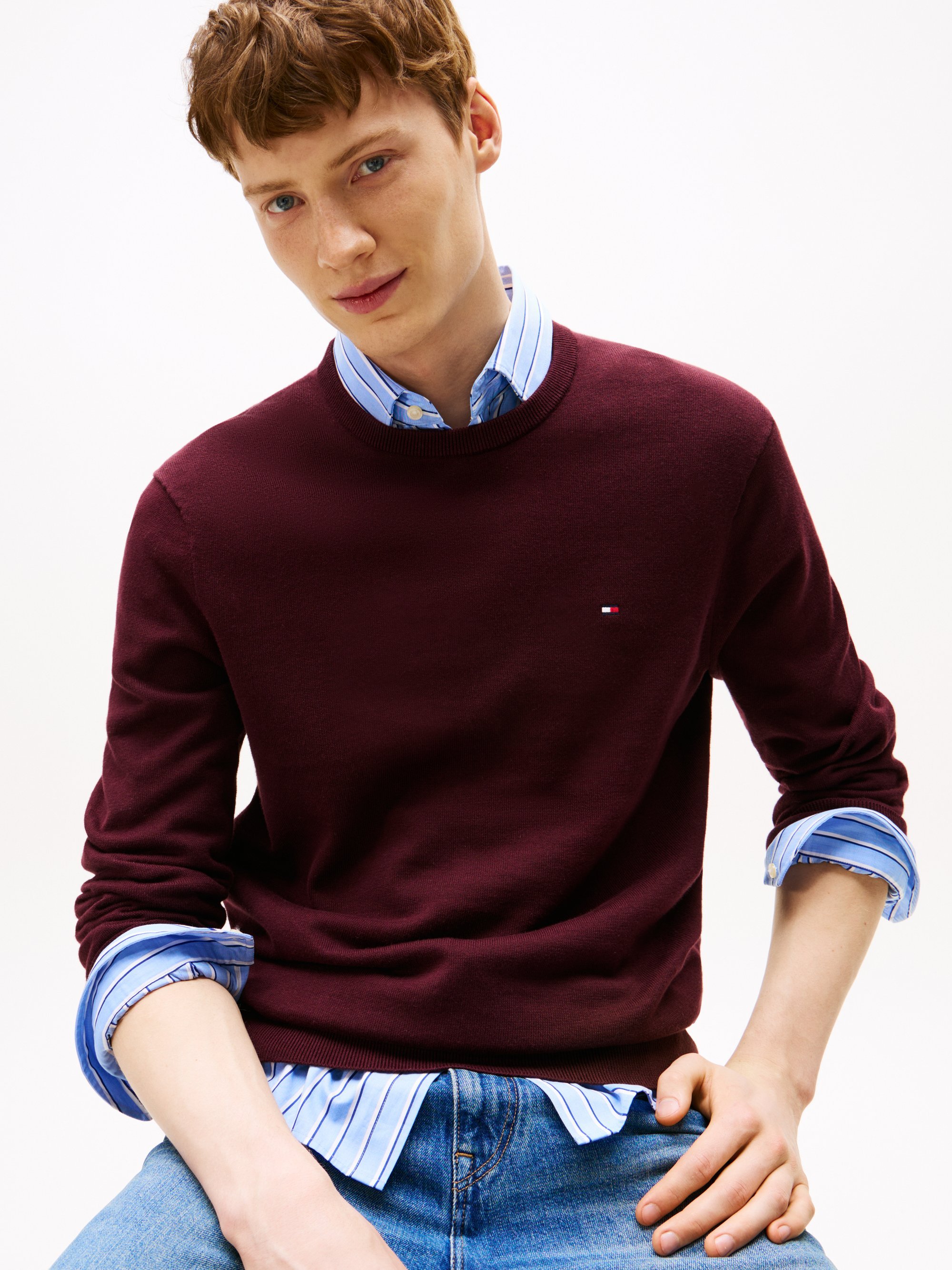 Tommy Hilfiger ESSENTIAL CREW NECK - Maglione - bordeaux intenso