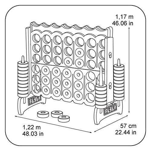 Jeu d'extérieur - FEBER - Aire de jeux Puissance 4 Géant - Plastique Anti-UV - 21 anneaux