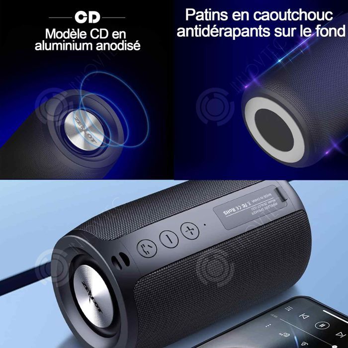 Altoparlante Bluetooth INN 12,3x7,4x7,4cm 1800mAh Mini altoparlante Bluetooth 5.0 wireless impermeabile IPX5