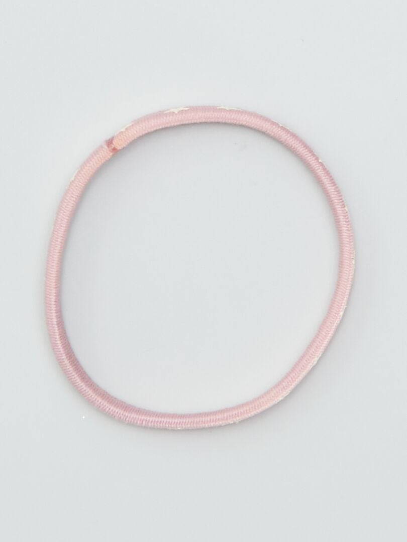 Set gekleurde platte elastiekjes - ROZE