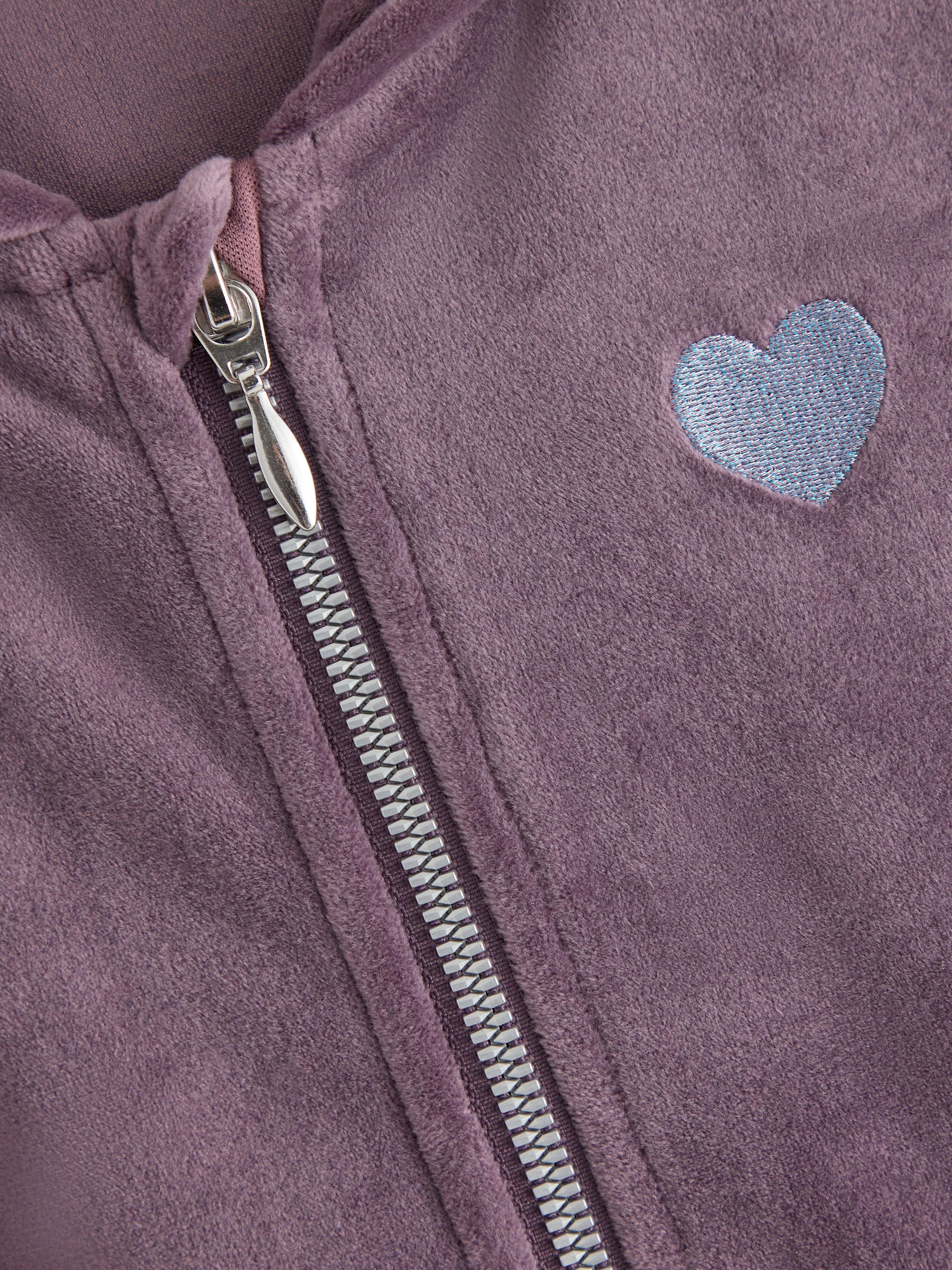 Sudadera con capucha de terciopelo color lila claro empolvado