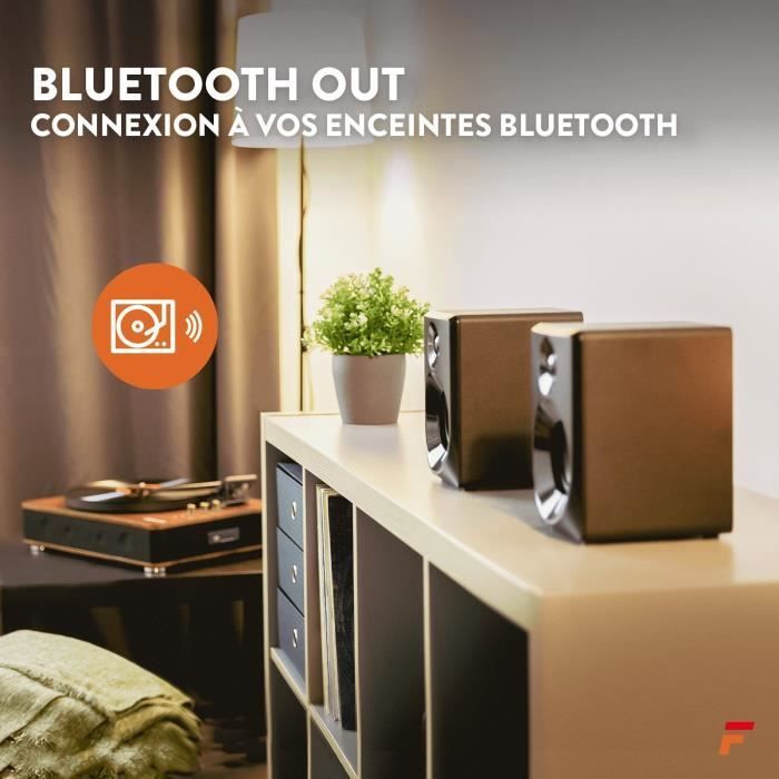 Toca-discos retrô Hi-Fi Fenton RP162D com Bluetooth e alto-falantes - Madeira marrom/nogueira