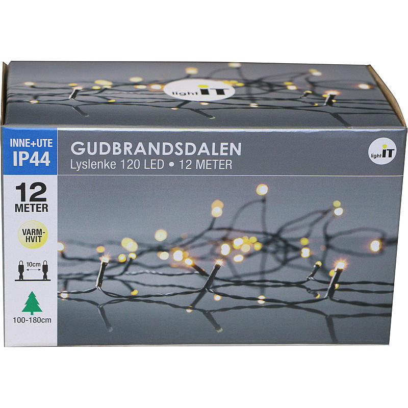 Guirnalda de luces LED para el hogar, 120 LED, luz blanca cálida, Gudbrandsdalen