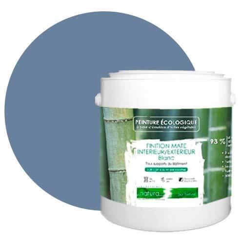 Naturlig, miljövänlig Pigeon Blue-färg för inomhus- och utomhusbruk, matt yta - 2,5L - 33m