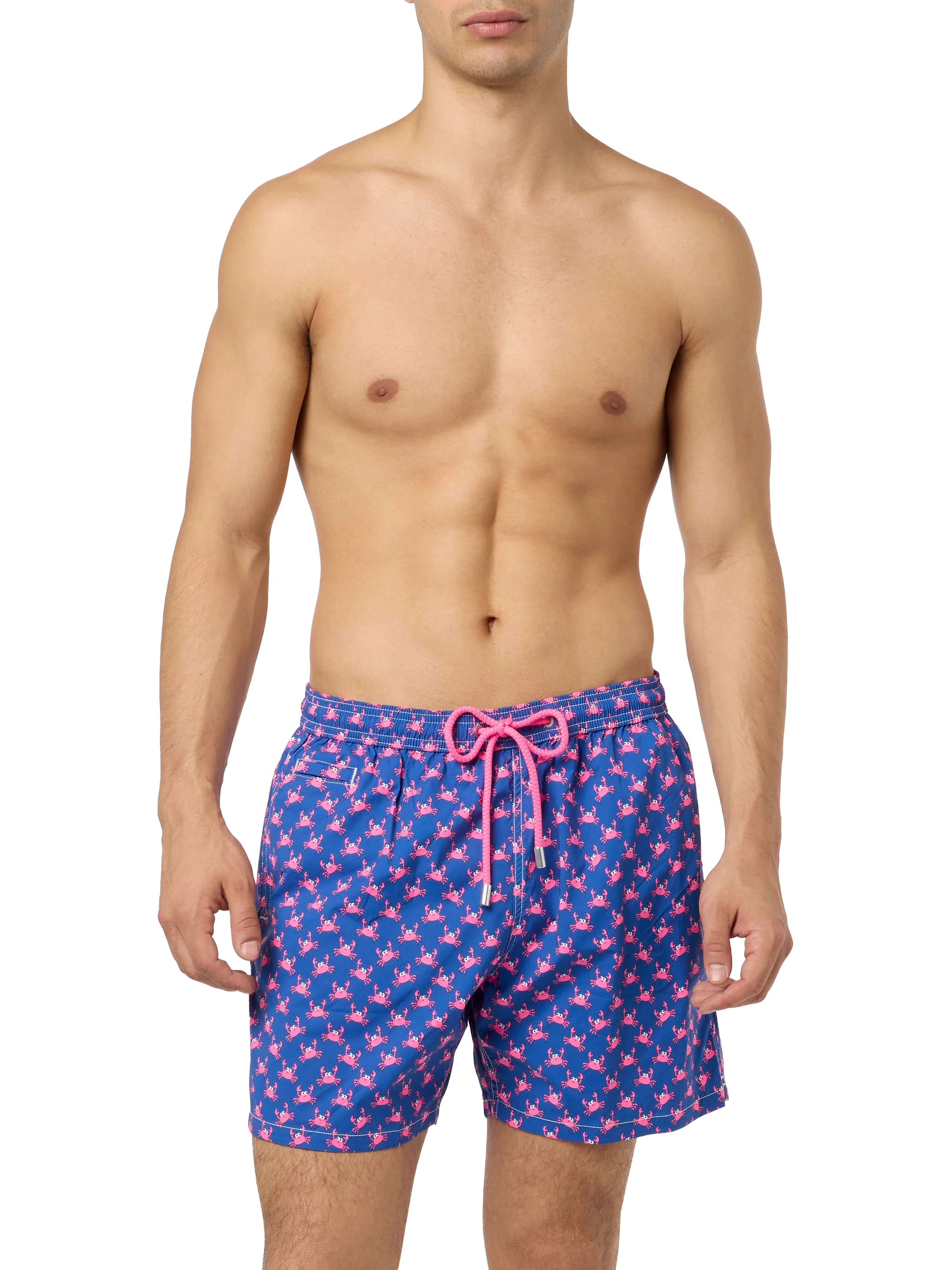 Bequeme Herrenbadehose aus leichtem Stoff mit Krabbenmuster