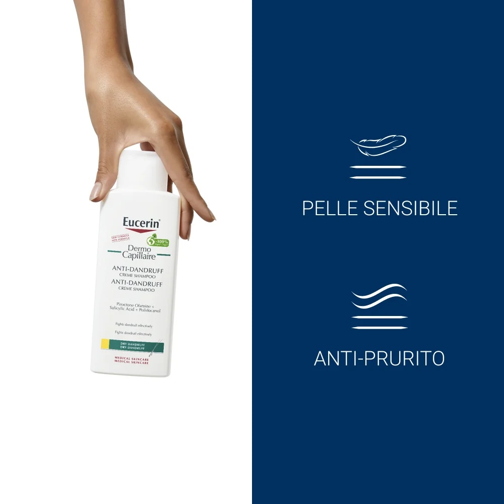 EUCERIN Eucerin DermoCapillaire kõõmavastane kreemšampoon 250 ml kuiva kõõma vastu