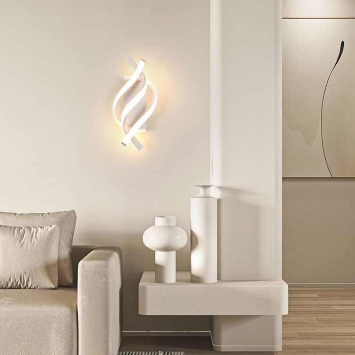 DELIPOP 22W LED-wandlamp, 3000K wit, moderne binnenwandlamp voor slaapkamer of hal - gebogen ontwerp - wit licht