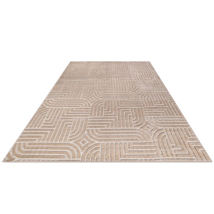 Alfombra grande de diseño contemporáneo y moderno - Beige (160x230 cm) - Beige claro