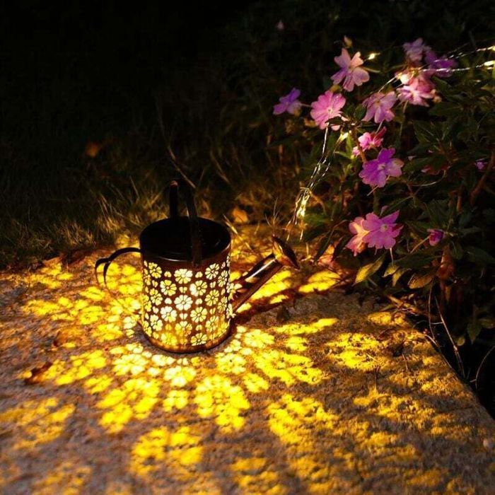 Lampes Solaires Jardin Arrosoir Extérieur Guirlandes Lumineuses Étanche Luminaire Décoratif pour Terrasse Pelouse Jardin Yard Art