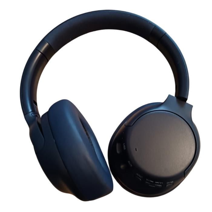 Cuffie wireless Bluetooth 5.3 - Cancellazione attiva del rumore - Suono stereo - Microfono integrato - Autonomia della batteria di 40 ore - Blu