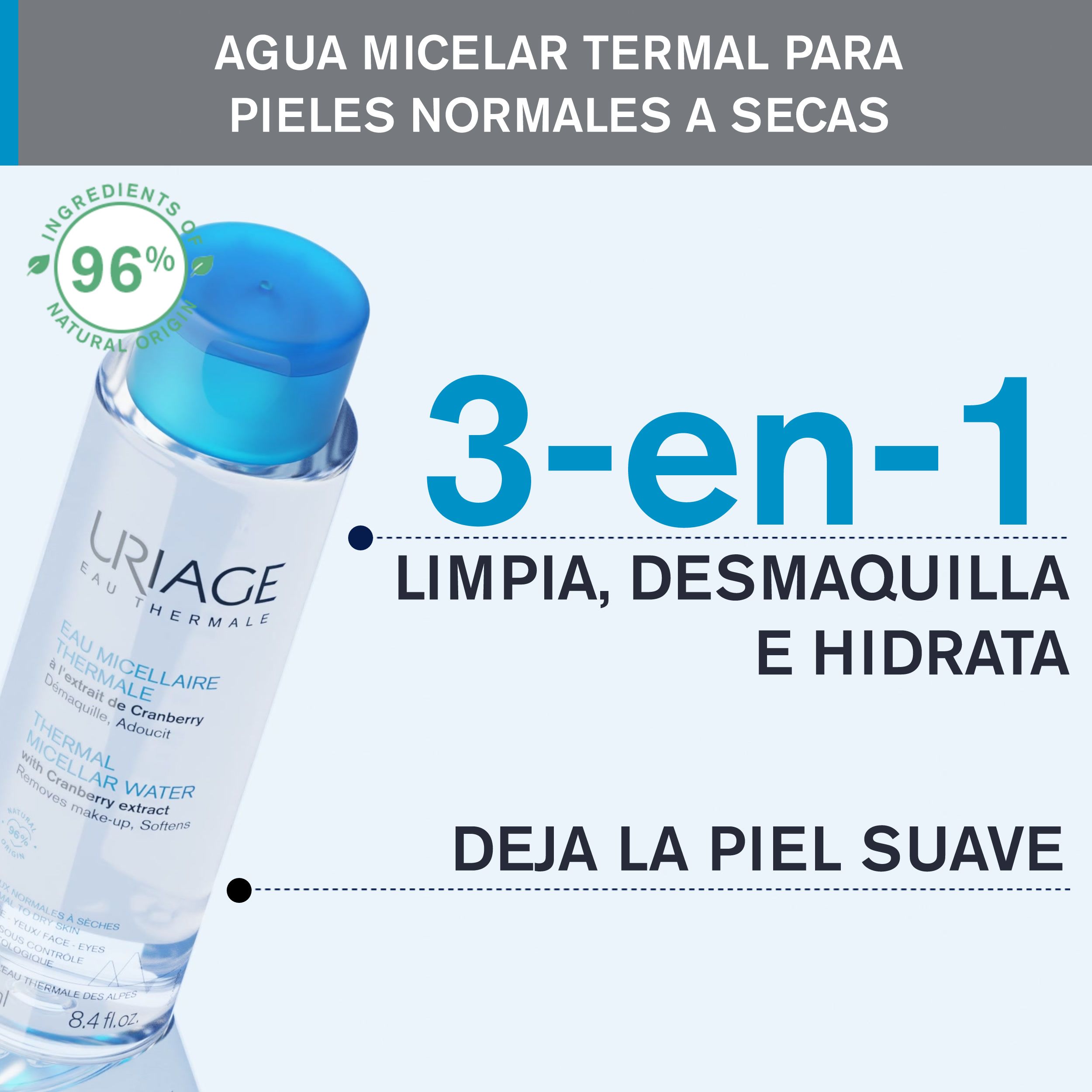 Termálna micelárna voda pre normálnu až suchú pleť Čistiaci prostriedok na tvár z lekárne