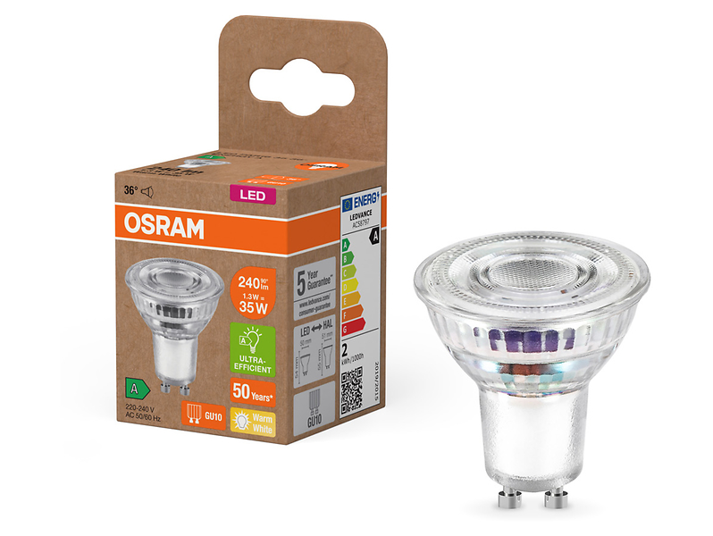 Żarówka LED GU10 1,3W z ciepłą barwą światła