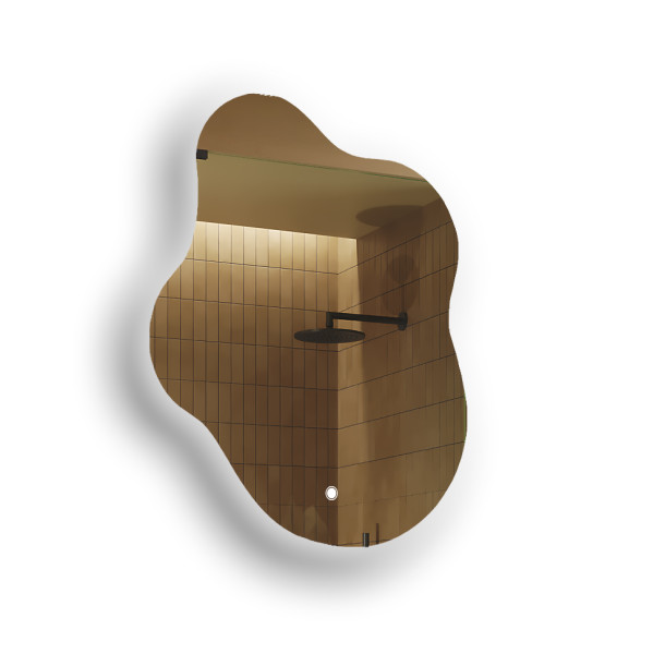 Lustro łazienkowe LED 74x94cm - nieregularne - LED Dual, włącznik