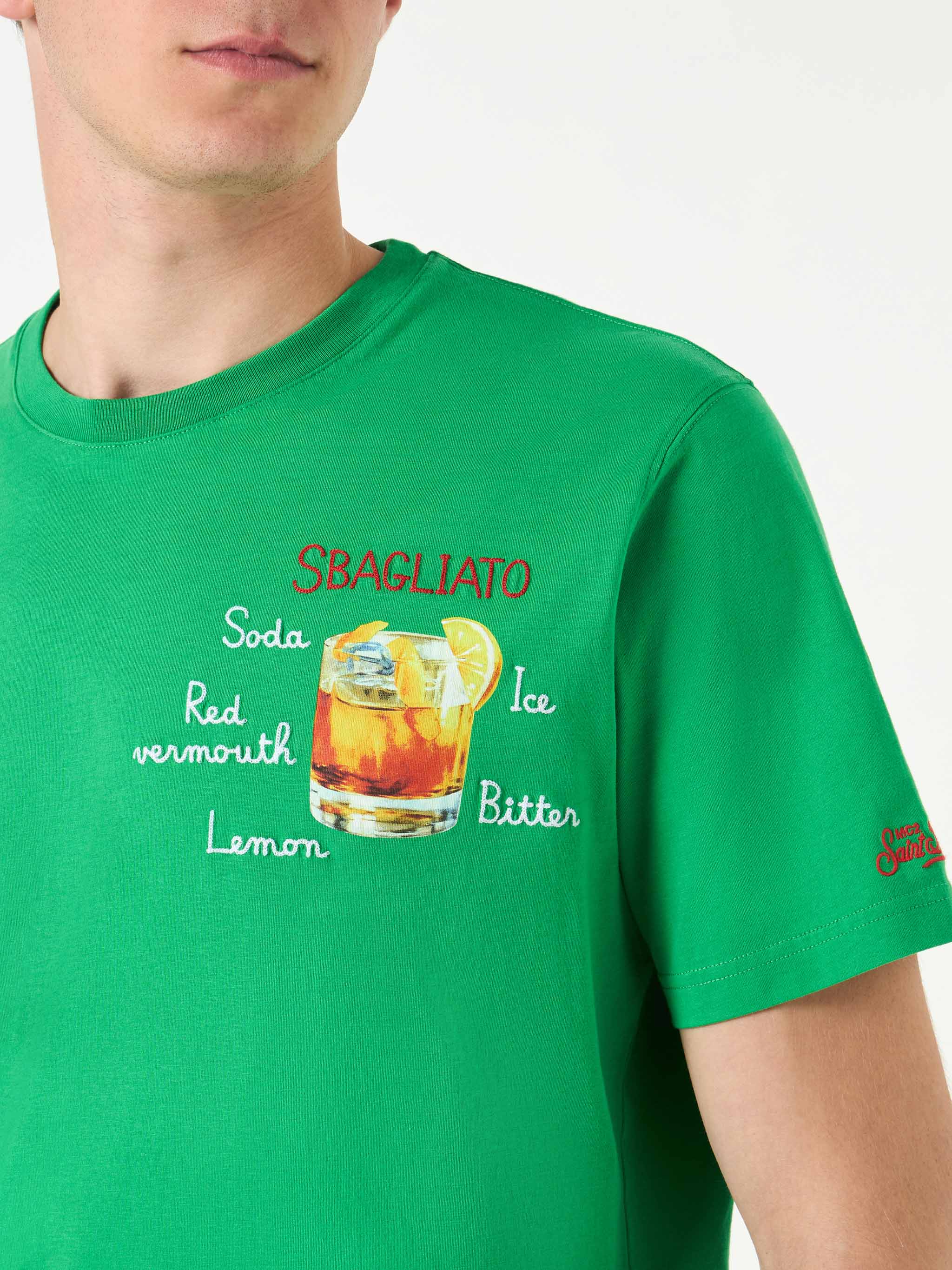 Heren katoenen T-shirt met Sbagliato-borduurwerk