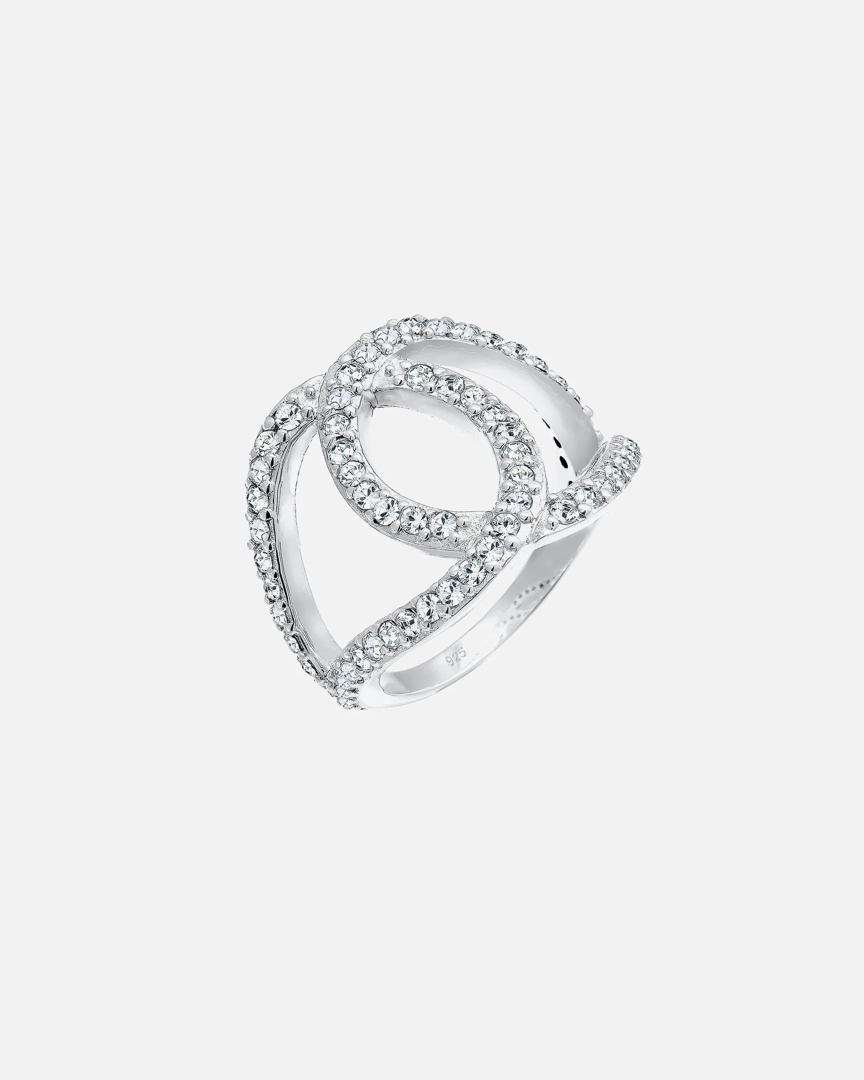 Elli Femmes Amour Nœud avec cristaux en argent sterling 925