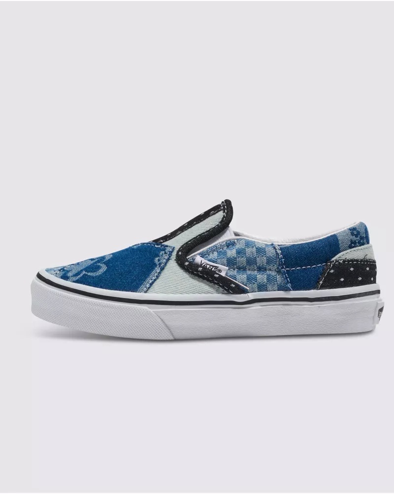 Kids Classic Slip-On Denim Patchwork Shoe