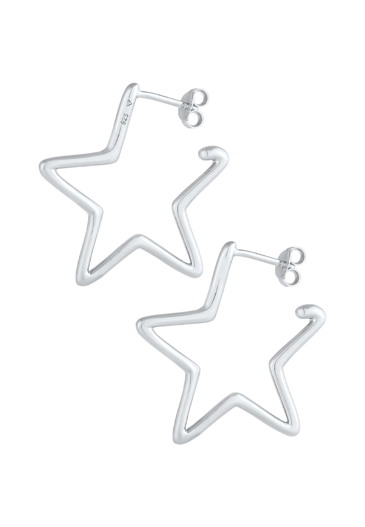 Elli Mesdames Créoles Étoile Astro ludique Filigrane en argent sterling 925