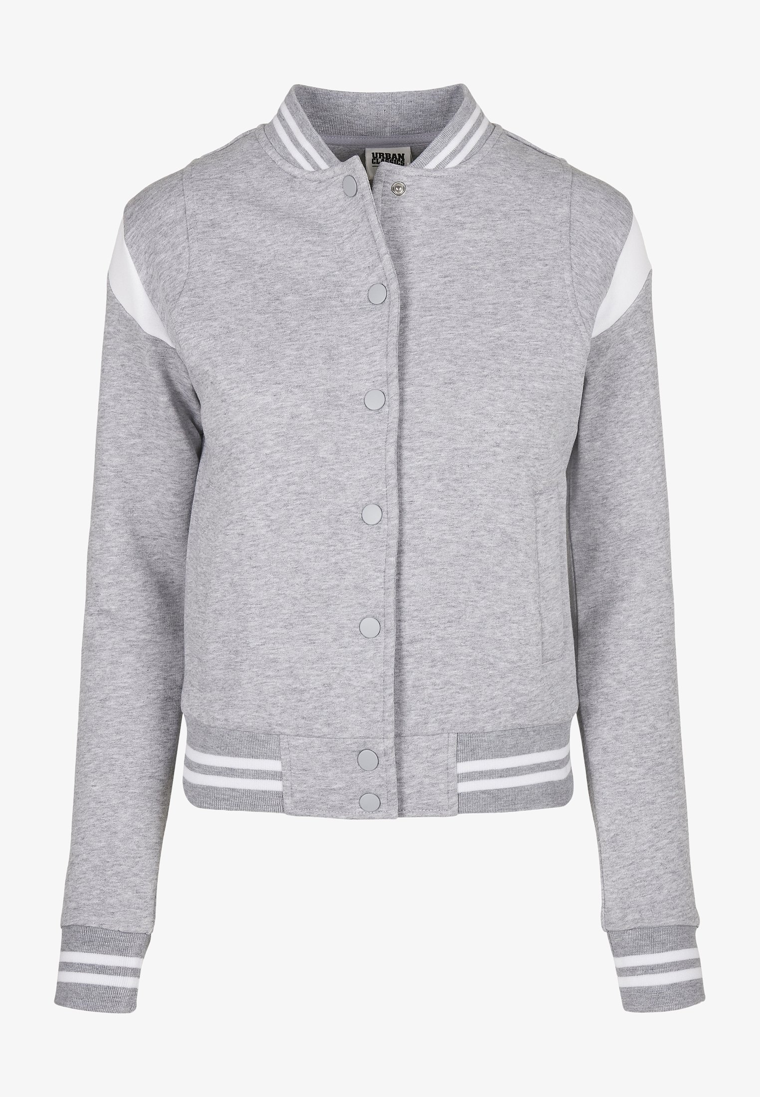 Urban Classics sweatshirt met rits - grijs wit