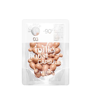 Clarins Milky Boost flytende foundationkapsler, refill, 3-pakning med 30 kapsler