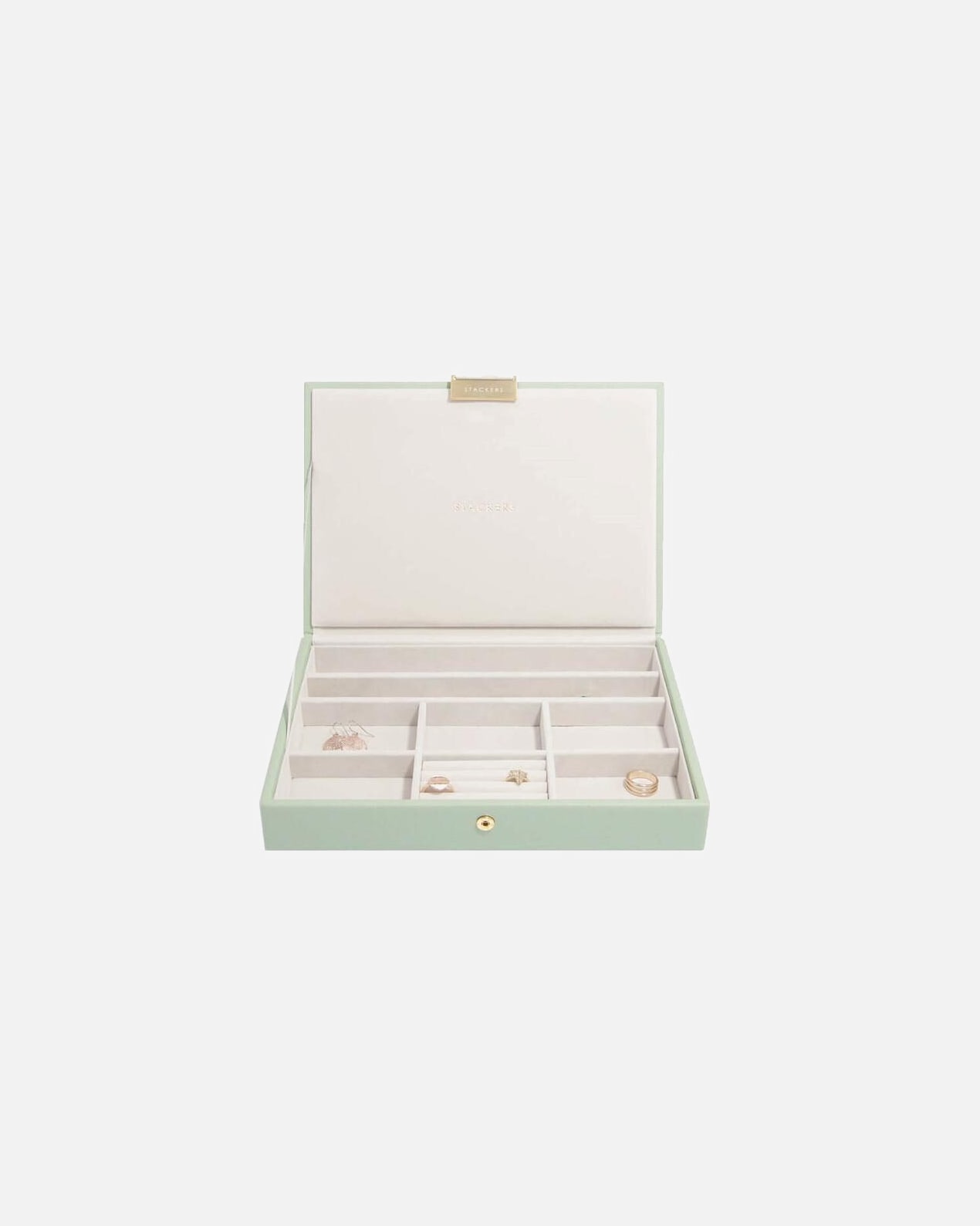 Módní doplněk Stackers s víkem, šalvějově zelený - 1 kus