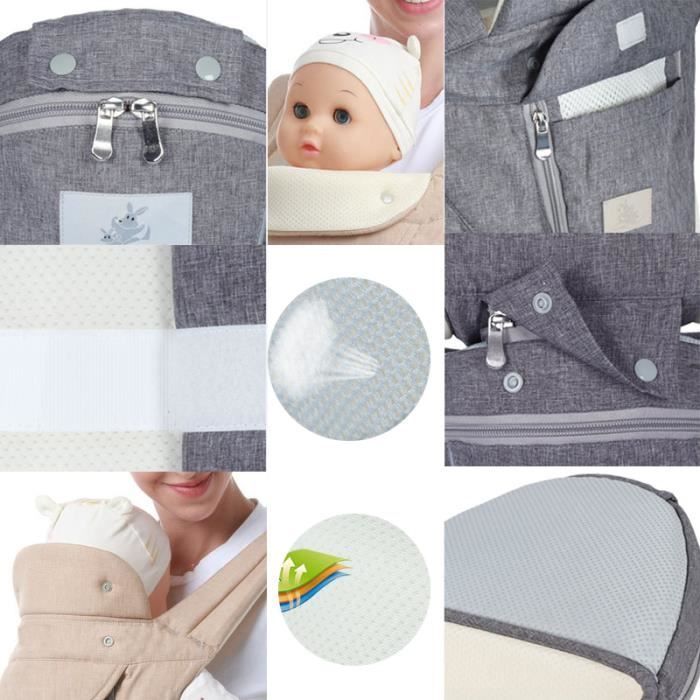Canguru para Bebê Frontal, Mochila para Caminhadas, Respirável para Bebês de 0 a 36 Meses - Azul