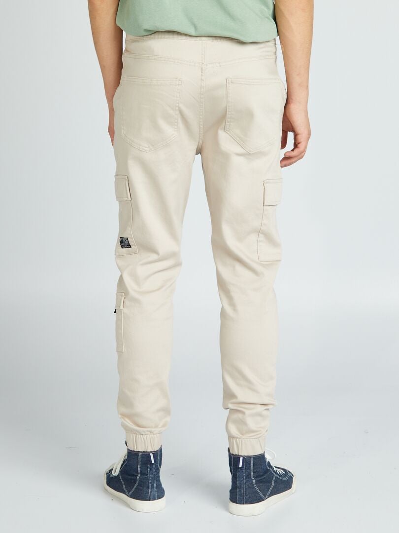 Joggingbroek met klepzakken - beige