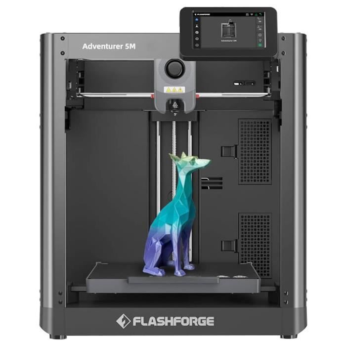 Imprimante 3D Flashforge Adventurer 5M - Nivellement Automatique - Vitesse d'Impression Max 600 mm/s - 220x220x220mm