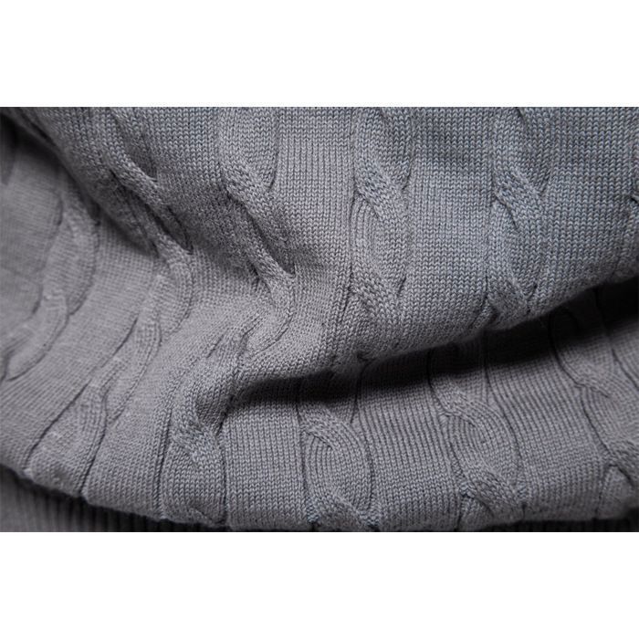 Jersey de hombre - LEOCLOTHO - Punto trenzado de algodón - Cálido y cómodo - Cuello redondo - Otoño/Invierno - Blanco