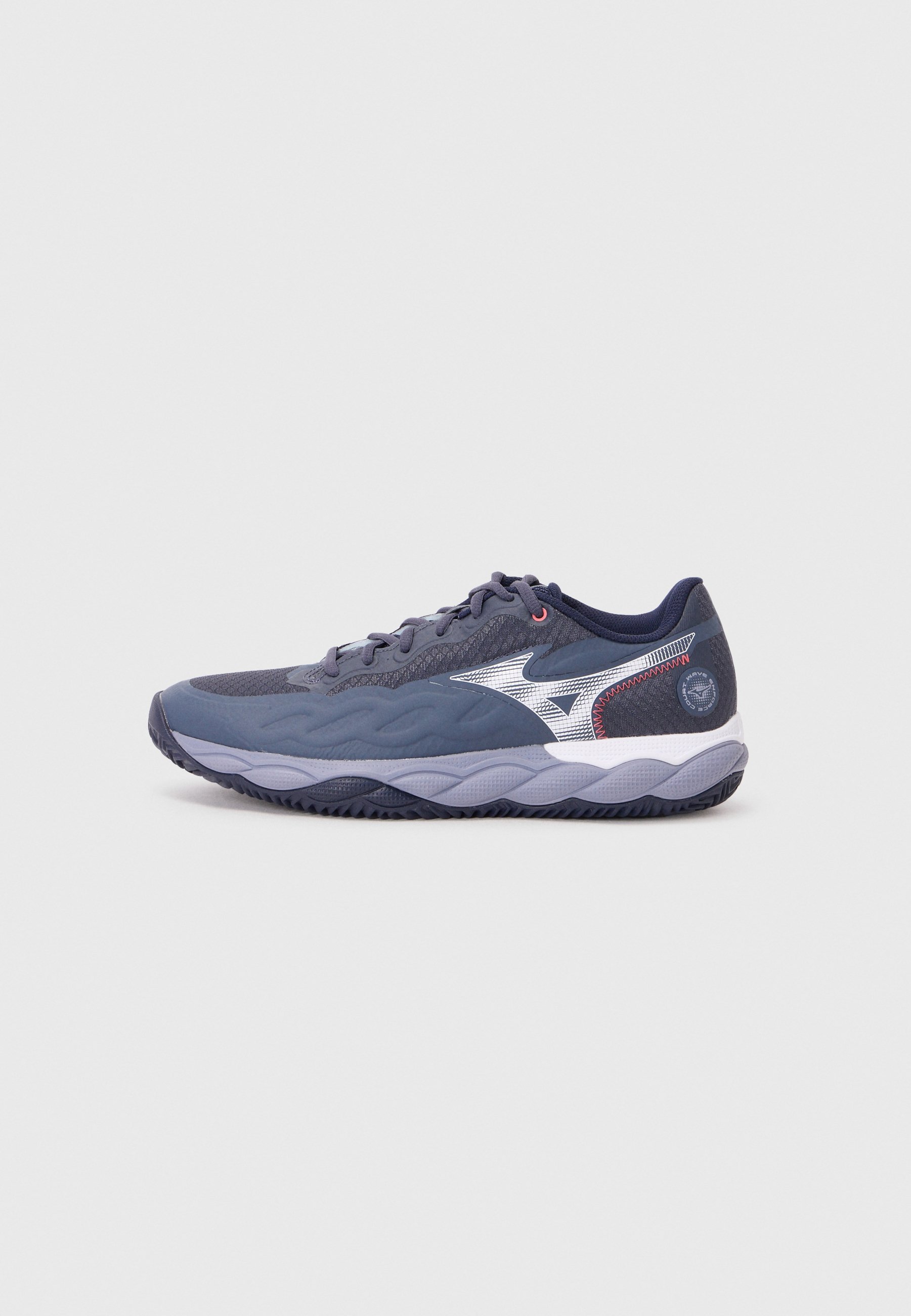 Mizuno WAVE ENFORCE COURT CLAY - Tennisschoenen voor gravelbanen - odyssey grijs/wit/baritonblauw
