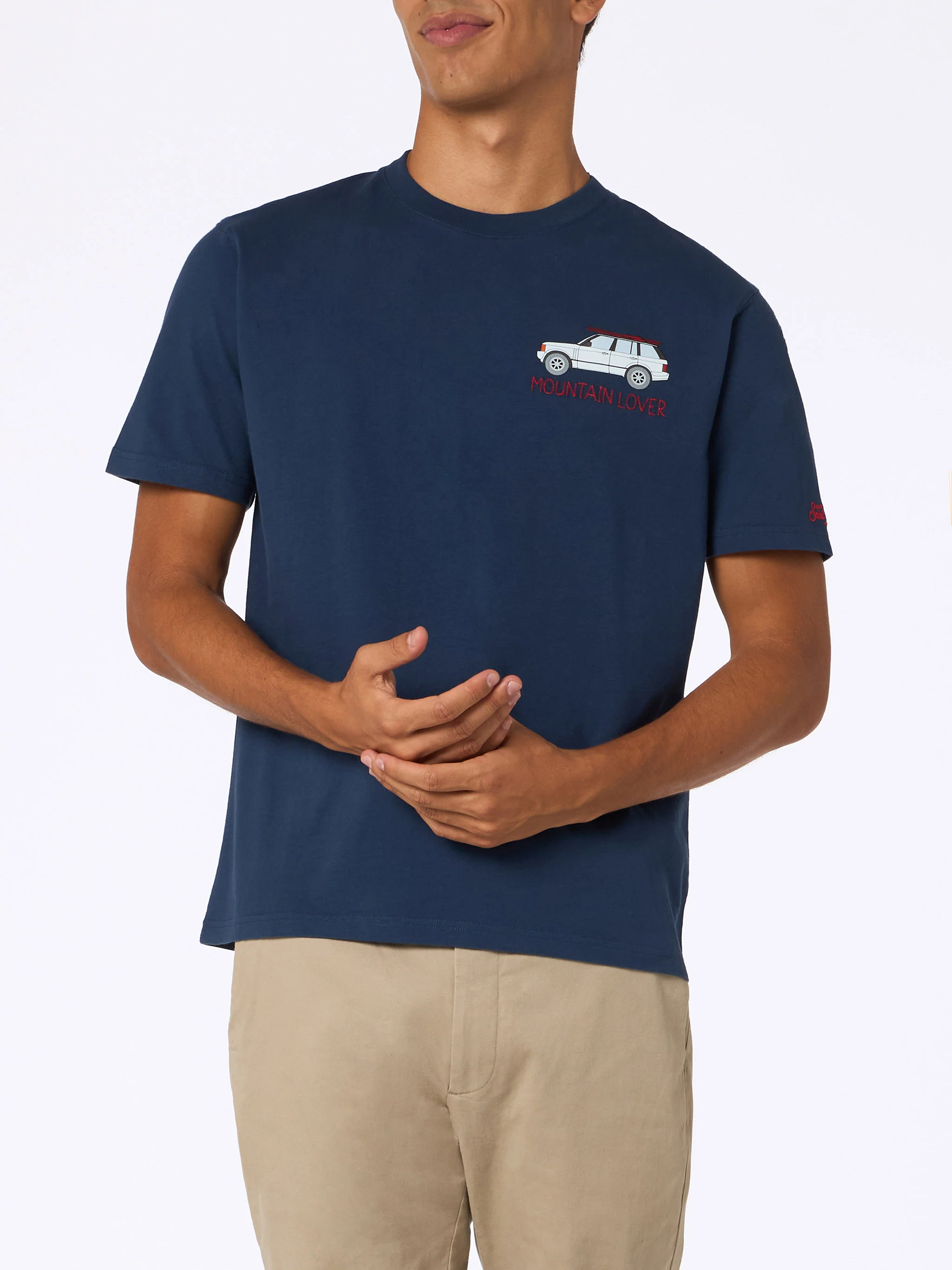 Camiseta de algodón grueso para hombre de Arnott con bordado 