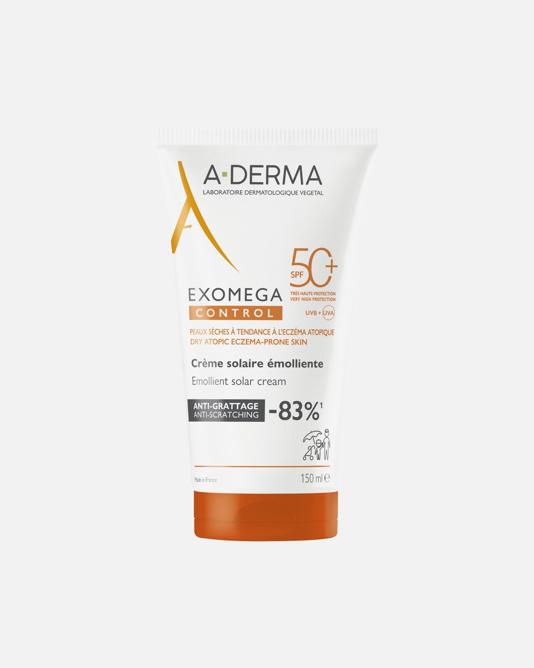 A-DERMA Exomega Control opaľovací krém SPF 50+ - 150 ml