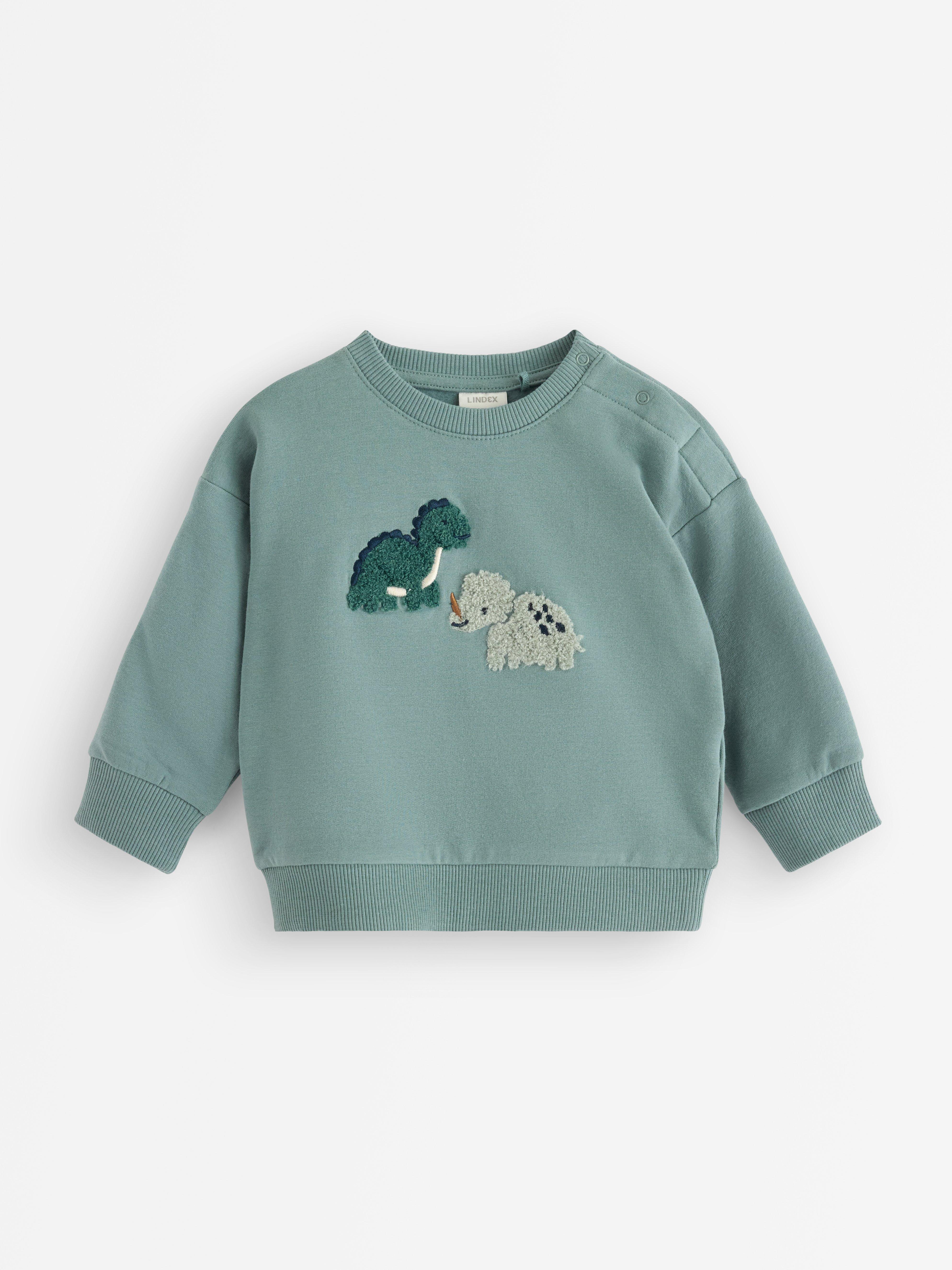 Sweat-shirt à intérieur brossé bleu aqua poudré