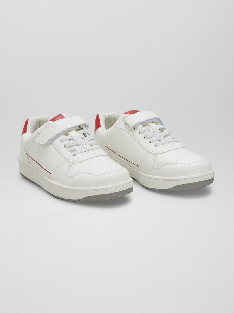 Sneakers met klittenbandsluiting - WIT