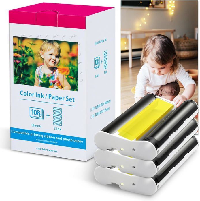 Compatibele Canon Selphy CP1300 CP1200 CP1000 CP910 CP800 CP810 KP-108IN 3115B001(AA) cartridge fotopapier voor Canon Selphy CP
