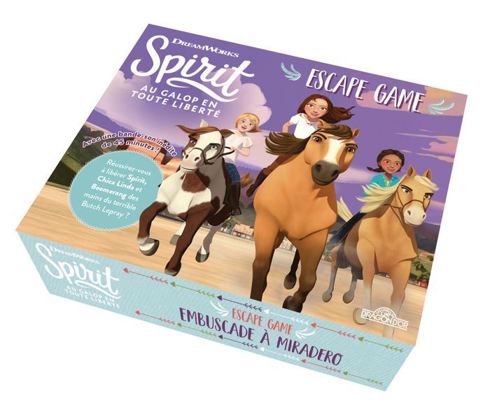 Escape game enfant - Escape Box Embuscade à Miradero (Spirit) - Dès 6 ans - 2 à 5 joueurs - Dimensions 190x145