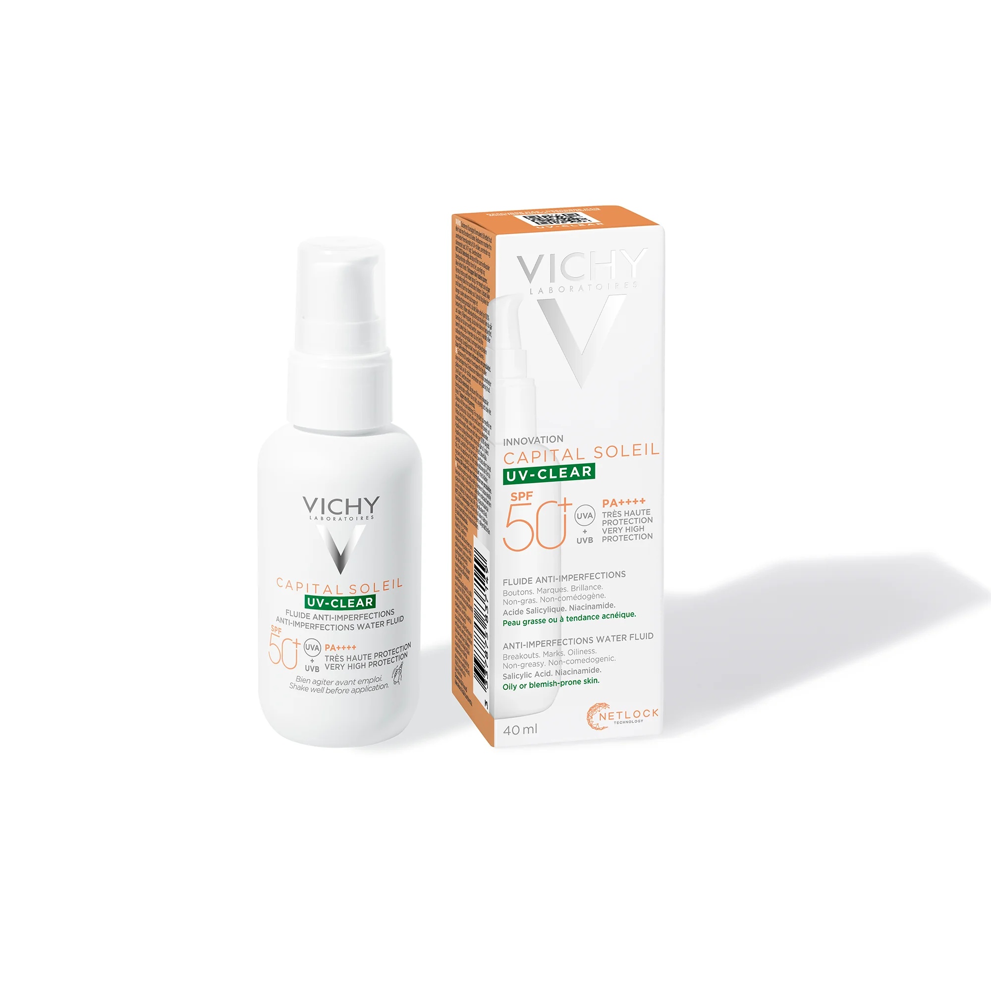 VICHY Vichy Capital Soleil UV Clear FPS 50+ Fluido contra imperfeições da pele 40 ml