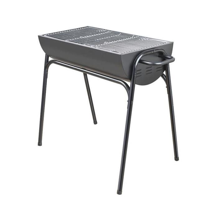 This barbecue is perfect for grilling all types of food. This barbecue has a metal frame with a black lacquered bucket.