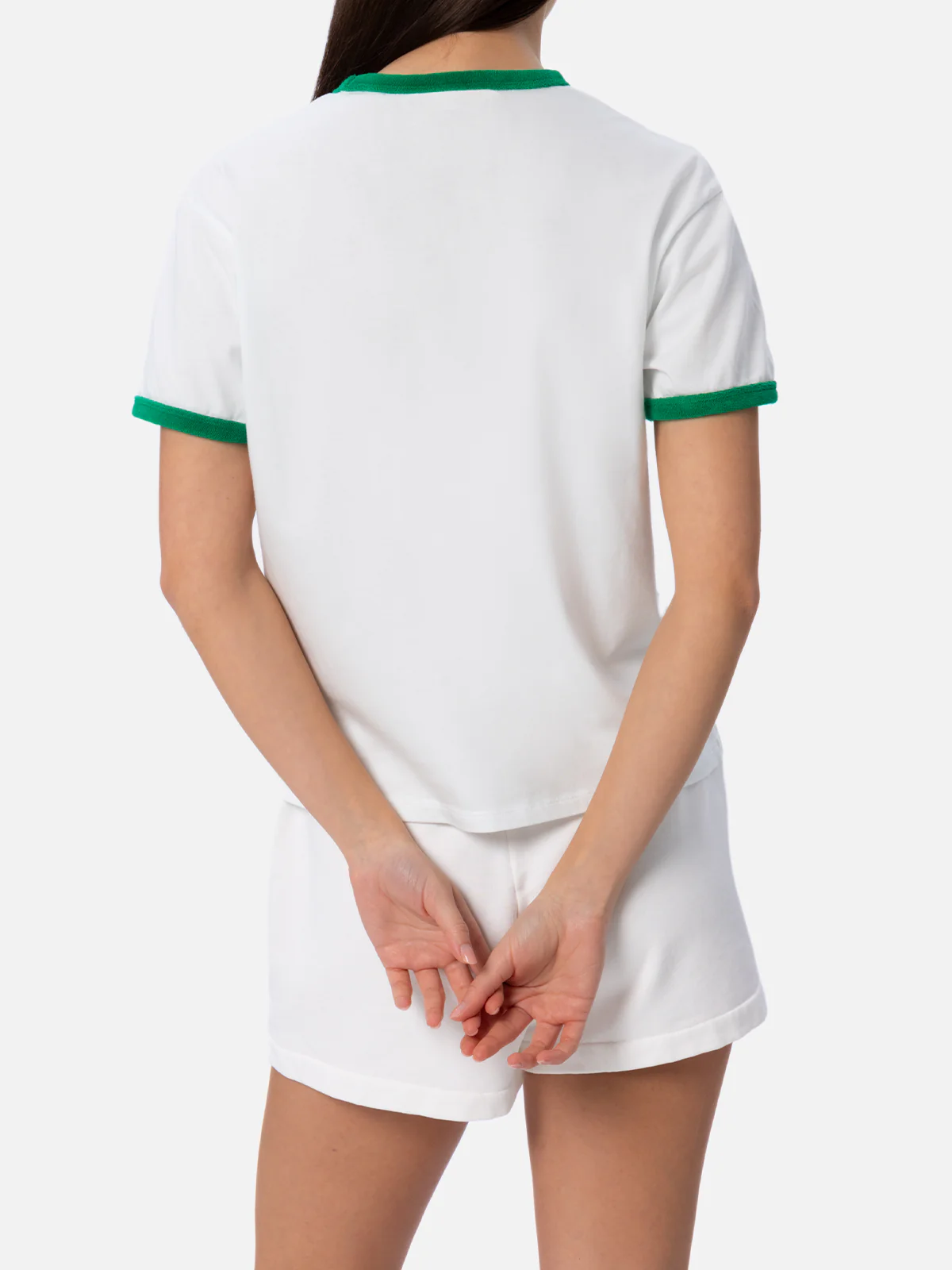 Priscilla T-shirt met ronde hals van katoenen badstof met bies | AUSTRALI