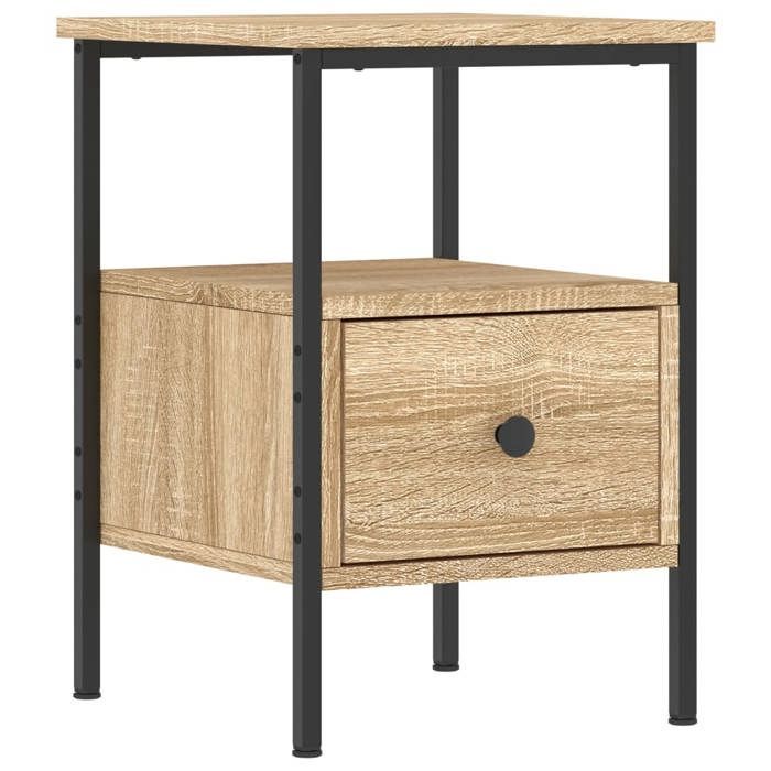 mesa de cabeceira vidaXL Sonoma Oak 34x36x50 cm em madeira engenheirada 826045