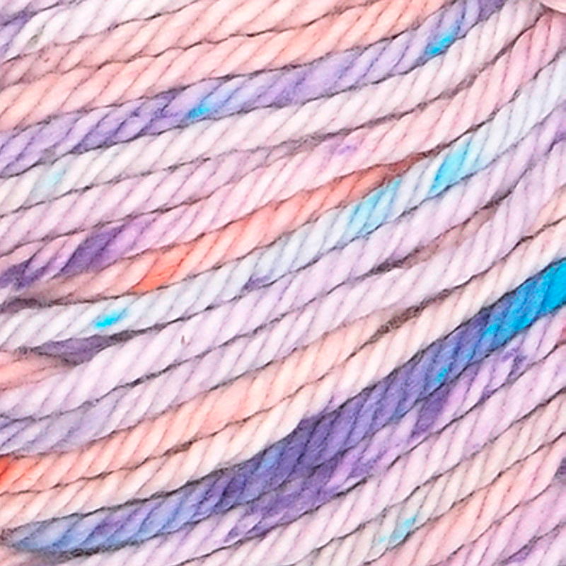 Hilo de algodón de grosor medio con estampado rojo/morado/azul