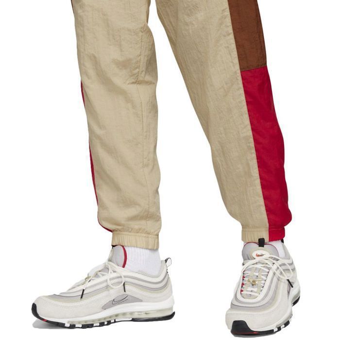 Conjunto de chándal Nike NSW WOVEN - Beige/Rojo - Manga larga - Fitness - Adulto